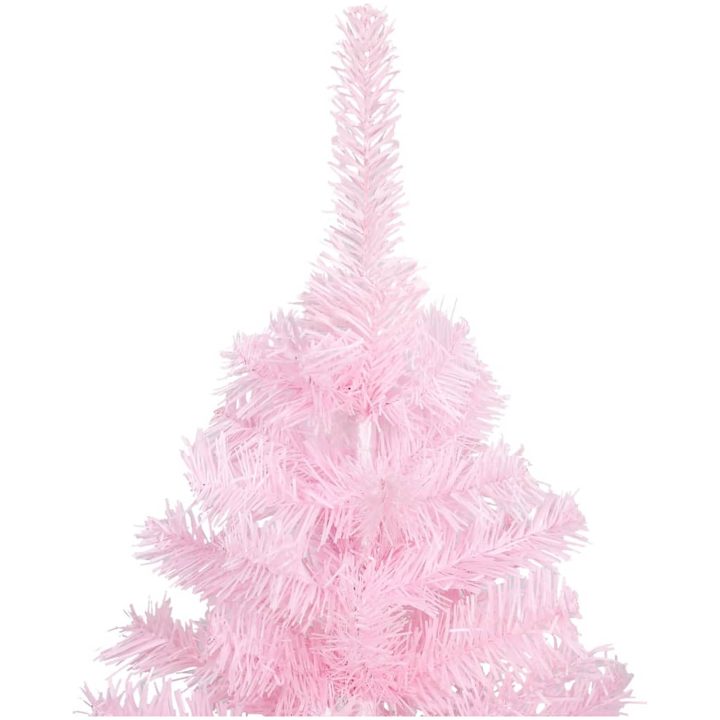 Belyst plastgran med kulor rosa 120 cm PVC vidaXL 120 x 65 cm – bild 3