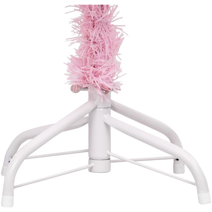 Belyst plastgran med kulor rosa 120 cm PVC vidaXL 120 x 65 cm – bild 4