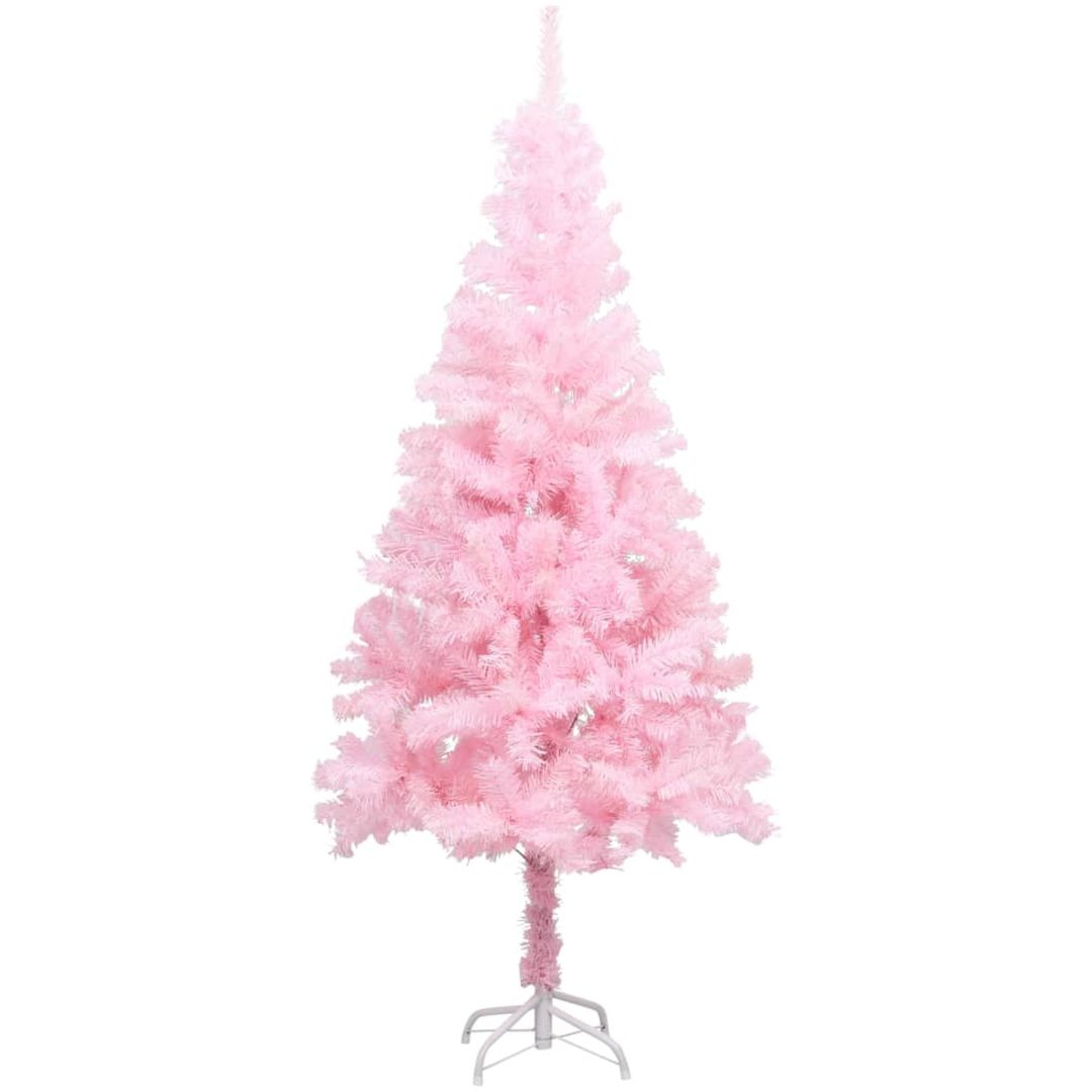 Belyst plastgran med kulor rosa 150 cm PVC vidaXL 150 x 75 cm – bild 2