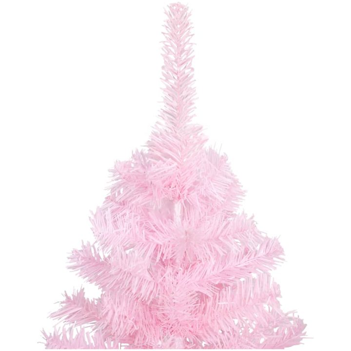 Belyst plastgran med kulor rosa 150 cm PVC vidaXL 150 x 75 cm – bild 3