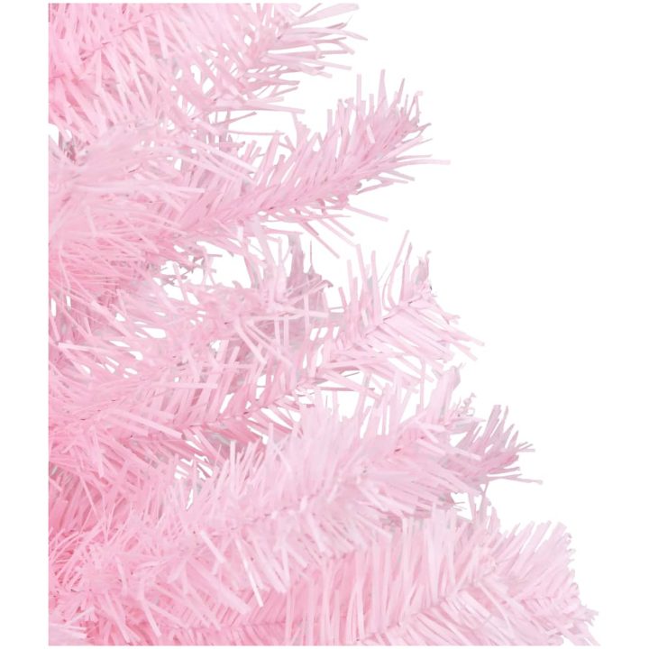 Belyst plastgran med kulor rosa 150 cm PVC vidaXL 150 x 75 cm – bild 5