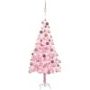 Belyst plastgran med kulor rosa 180 cm PVC vidaXL 180 x 93 cm – miniatyr 1