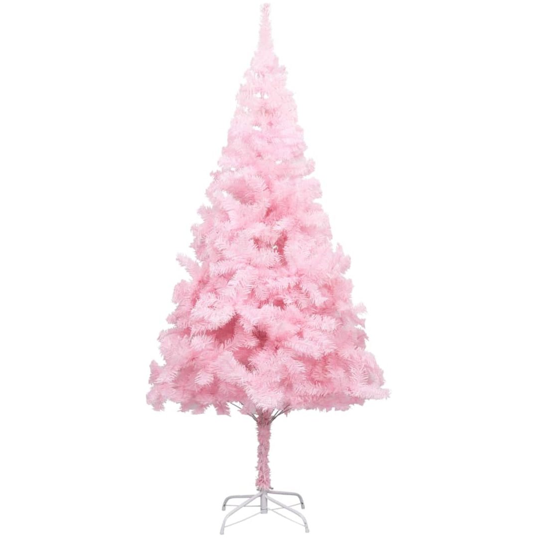 Belyst plastgran med kulor rosa 210 cm PVC vidaXL 210 x 120 cm – bild 2