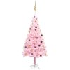Belyst plastgran med kulor rosa 210 cm PVC vidaXL 210 x 120 cm – miniatyr 1