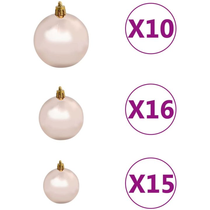 Belyst plastgran med kulor rosa 240 cm PVC vidaXL 240 x 120 cm – bild 9