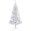 Belyst plastgran med kulor silver 120 cm PET vidaXL 120 x 65 cm – miniatyr 2