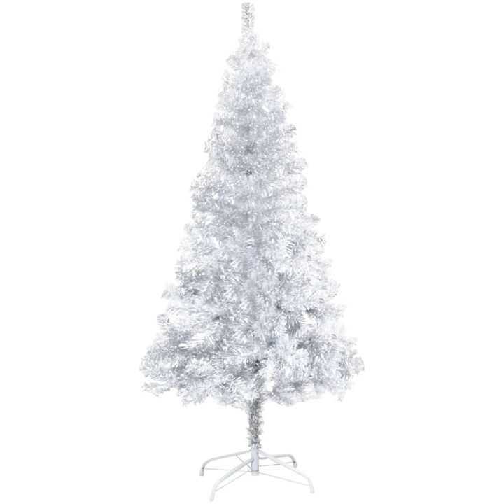 Belyst plastgran med kulor silver 120 cm PET vidaXL 120 x 65 cm – bild 2