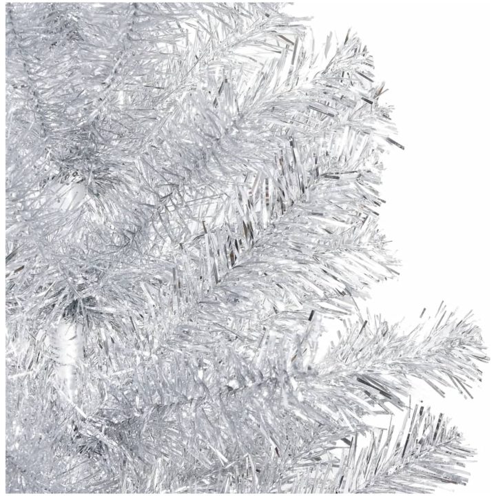 Belyst plastgran med kulor silver 120 cm PET vidaXL 120 x 65 cm – bild 4