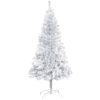 Belyst plastgran med kulor silver 150 cm PET vidaXL 150 x 75 cm – miniatyr 2