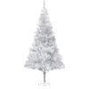 Belyst plastgran med kulor silver 180 cm PET vidaXL 180 x 93 cm – miniatyr 2