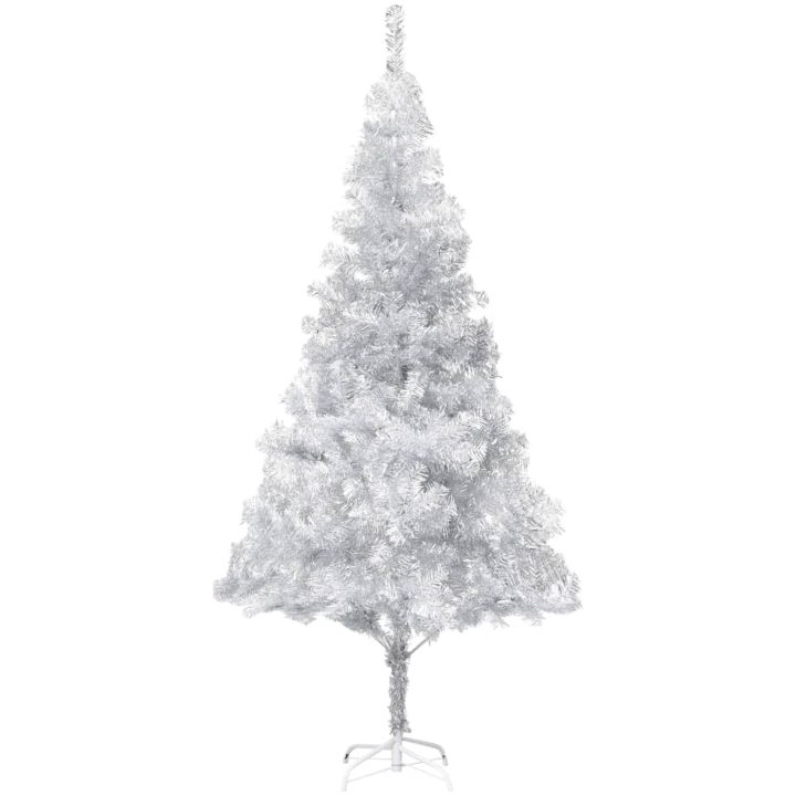 Belyst plastgran med kulor silver 180 cm PET vidaXL 180 x 93 cm – bild 2
