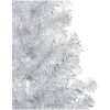Belyst plastgran med kulor silver 210 cm PET vidaXL 210 x 120 cm – miniatyr 2