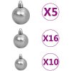 Belyst plastgran med kulor silver 210 cm PET vidaXL 210 x 120 cm – miniatyr 11