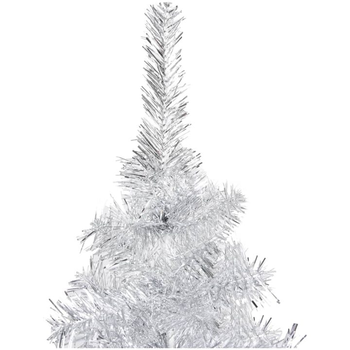 Belyst plastgran med kulor silver 210 cm PET vidaXL 210 x 120 cm – bild 3