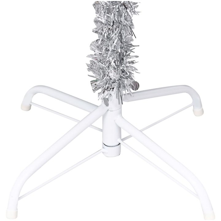 Belyst plastgran med kulor silver 210 cm PET vidaXL 210 x 120 cm – bild 4