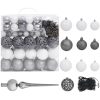 Belyst plastgran med kulor silver 210 cm PET vidaXL 210 x 120 cm – miniatyr 5