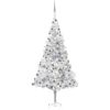 Belyst plastgran med kulor silver 210 cm PET vidaXL 210 x 120 cm – miniatyr 1