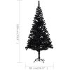 Belyst plastgran med kulor svart 180 cm PVC vidaXL 180 x 93 cm – miniatyr 12