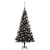 Belyst plastgran med kulor svart 180 cm PVC vidaXL 180 x 93 cm – miniatyr 1
