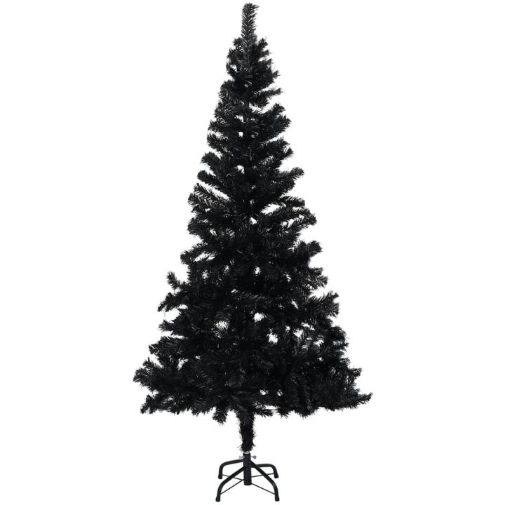 Belyst plastgran med kulor svart 240 cm PVC vidaXL 240 x 120 cm – bild 2