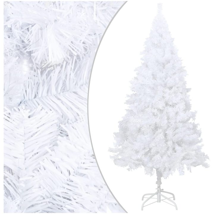 Belyst plastgran med kulor vit 120 cm PVC vidaXL 120 x 60 cm – bild 2