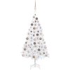 Belyst plastgran med kulor vit 120 cm PVC vidaXL 120 x 60 cm – miniatyr 1