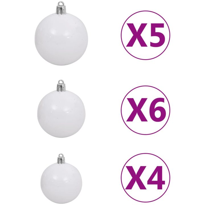 Belyst plastgran med kulor vit 120 cm vidaXL 120 x 75 cm – bild 8