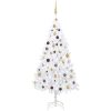 Belyst plastgran med kulor vit 180 cm PVC vidaXL 180 x 95 cm – miniatyr 1