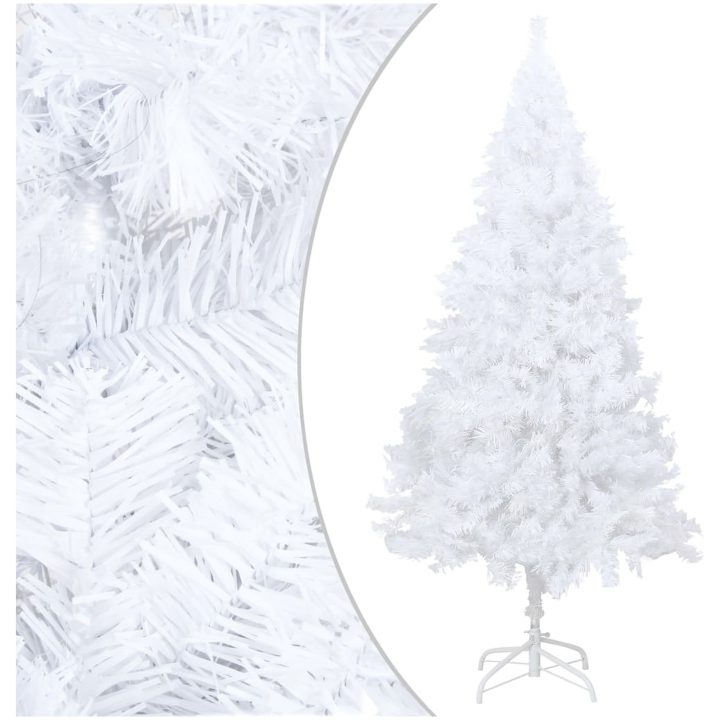 Belyst plastgran med kulor vit 210 cm PVC vidaXL 210 x 110 cm – bild 2