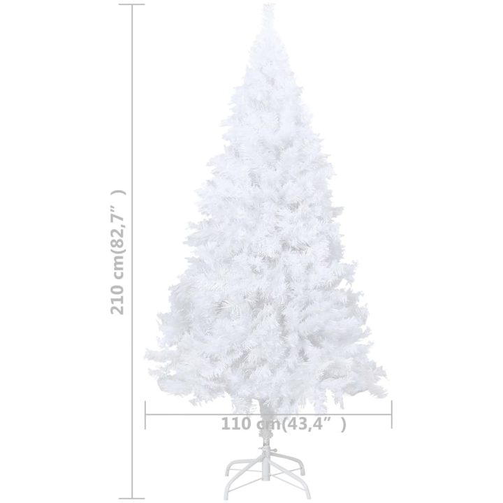 Belyst plastgran med kulor vit 210 cm PVC vidaXL 210 x 110 cm – bild 12