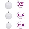 Belyst plastgran med kulor vit 240 cm vidaXL 240 x 100 cm – miniatyr 9