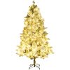 Belyst plastgran med snö och kottar 195 cm PVC&PE vidaXL 195 x 95 cm – miniatyr 2