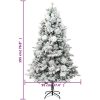 Belyst plastgran med snö och kottar 195 cm PVC&PE vidaXL 195 x 95 cm – miniatyr 11