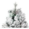 Belyst plastgran med snö och kottar 195 cm PVC&PE vidaXL 195 x 95 cm – miniatyr 8
