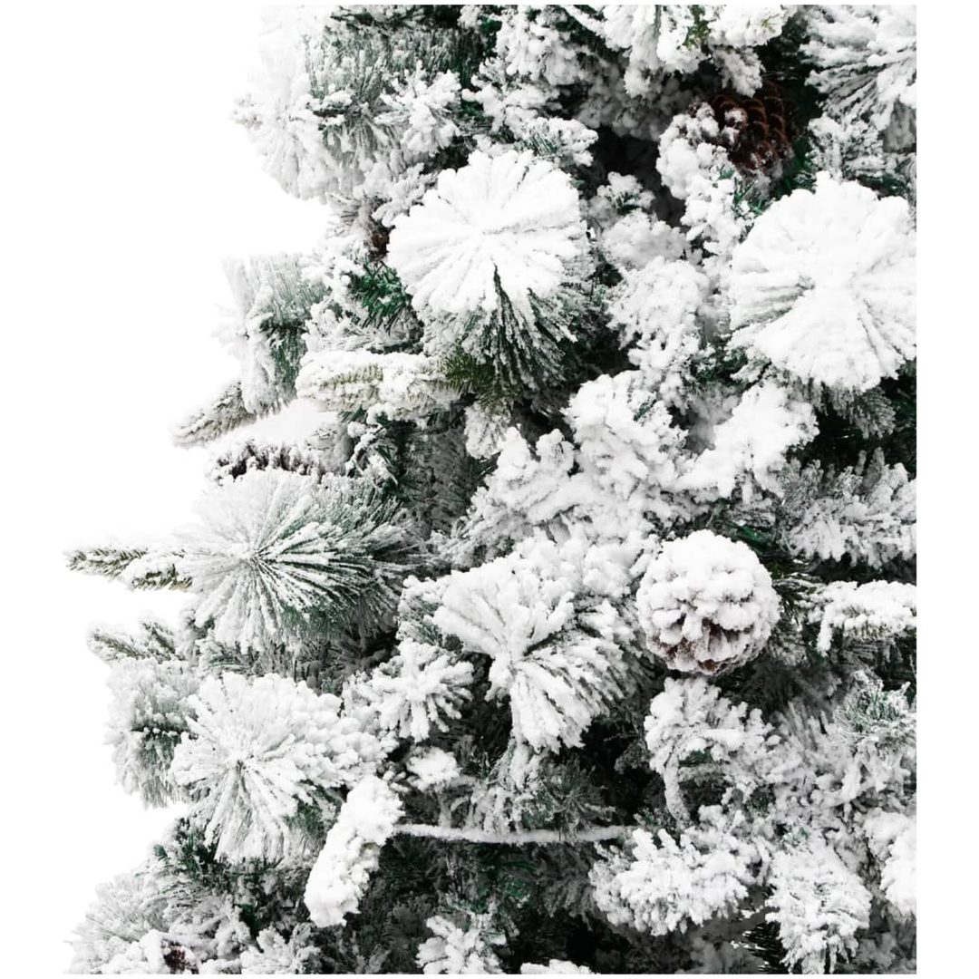 Belyst plastgran med snö och kottar 195 cm PVC&PE vidaXL 195 x 95 cm – bild 9