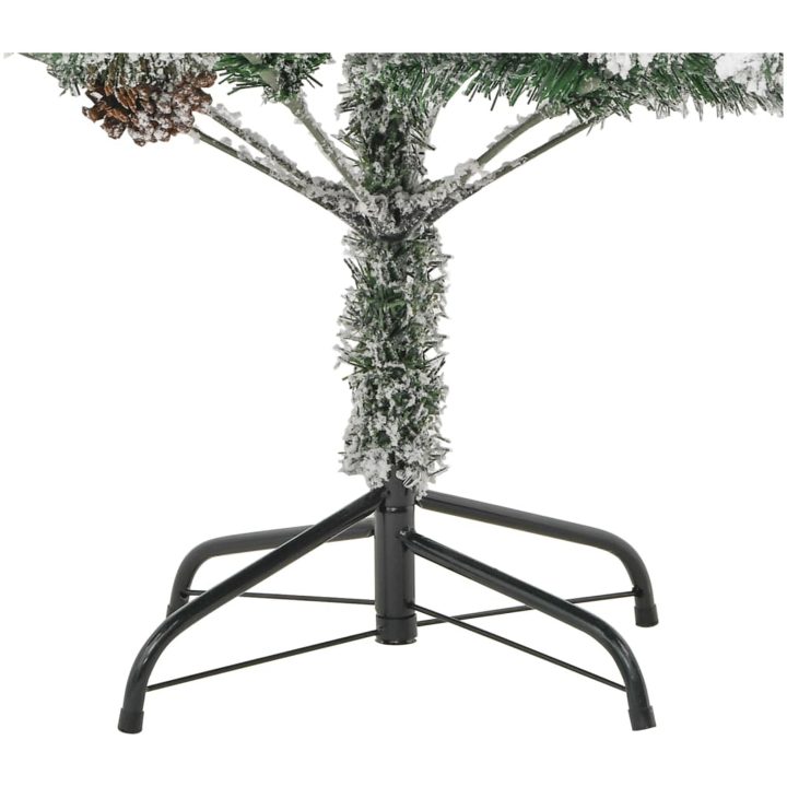 Belyst plastgran med snö och kottar 195 cm PVC&PE vidaXL 195 x 95 cm – bild 10