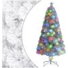 Belyst plastgran vit 120 cm fiberoptik vidaXL 120 x 60 cm – miniatyr 1
