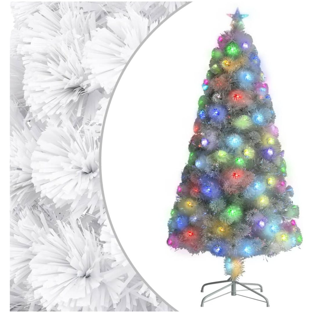 Belyst plastgran vit 120 cm fiberoptik vidaXL 120 x 60 cm