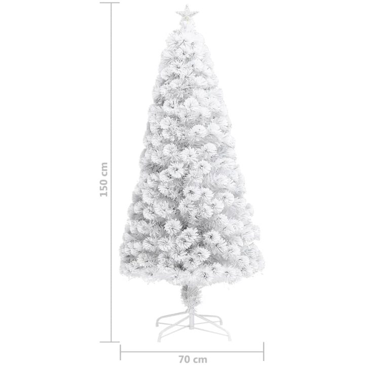 Belyst plastgran vit 150 cm fiberoptik vidaXL 150 x 70 cm – bild 9