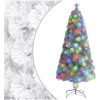 Belyst plastgran vit 150 cm fiberoptik vidaXL 150 x 70 cm – miniatyr 1