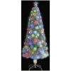 Belyst plastgran vit 210 cm fiberoptik vidaXL 210 x 90 cm – miniatyr 2