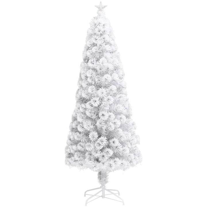 Belyst plastgran vit 210 cm fiberoptik vidaXL 210 x 90 cm – bild 3