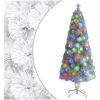 Belyst plastgran vit 210 cm fiberoptik vidaXL 210 x 90 cm – miniatyr 1