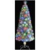 Belyst plastgran vit 240 cm fiberoptik vidaXL 240 x 105 cm – miniatyr 2