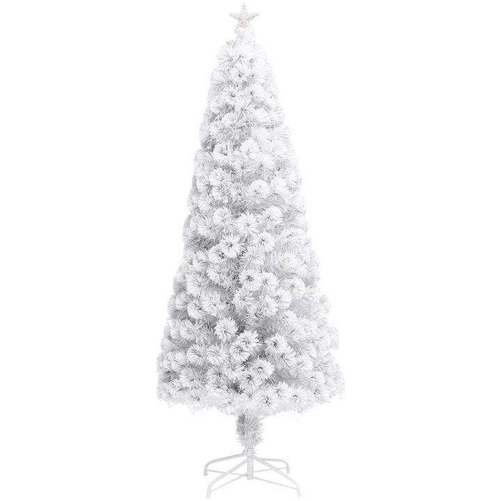 Belyst plastgran vit 240 cm fiberoptik vidaXL 240 x 105 cm – bild 3