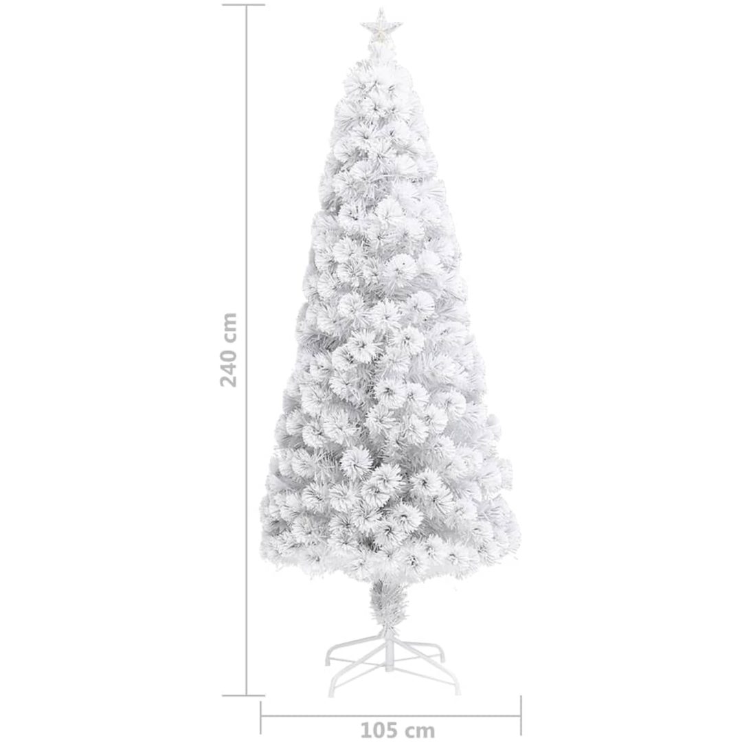 Belyst plastgran vit 240 cm fiberoptik vidaXL 240 x 105 cm – bild 9