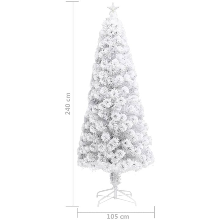 Belyst plastgran vit 240 cm fiberoptik vidaXL 240 x 105 cm – bild 9