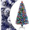 Belyst plastgran vit&blå 120 cm fiberoptik vidaXL 120 x 60 cm – miniatyr 1