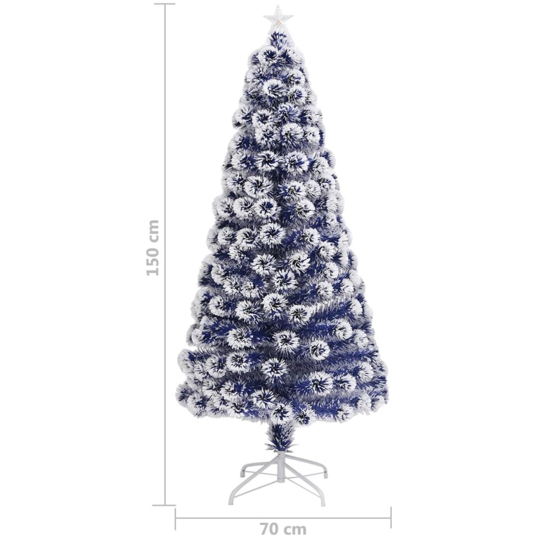 Belyst plastgran vit&blå 150 cm fiberoptik vidaXL 150 x 70 cm – bild 9