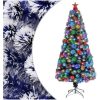 Belyst plastgran vit&blå 150 cm fiberoptik vidaXL 150 x 70 cm – miniatyr 1